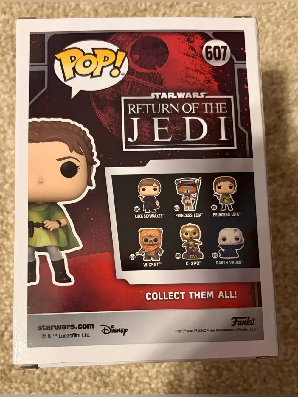 Funko Pop Star Wars Princess Leia Bobblehead #607 New
